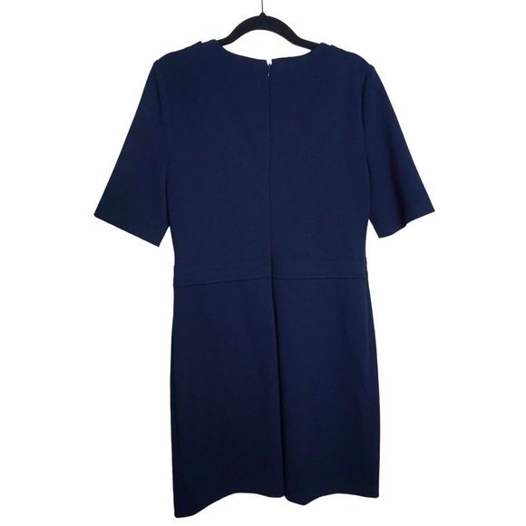Calvin Klein Women's Sheath Navy Dress Sz 6 Button Short Sleeve Pockets - Picture 3 of 7